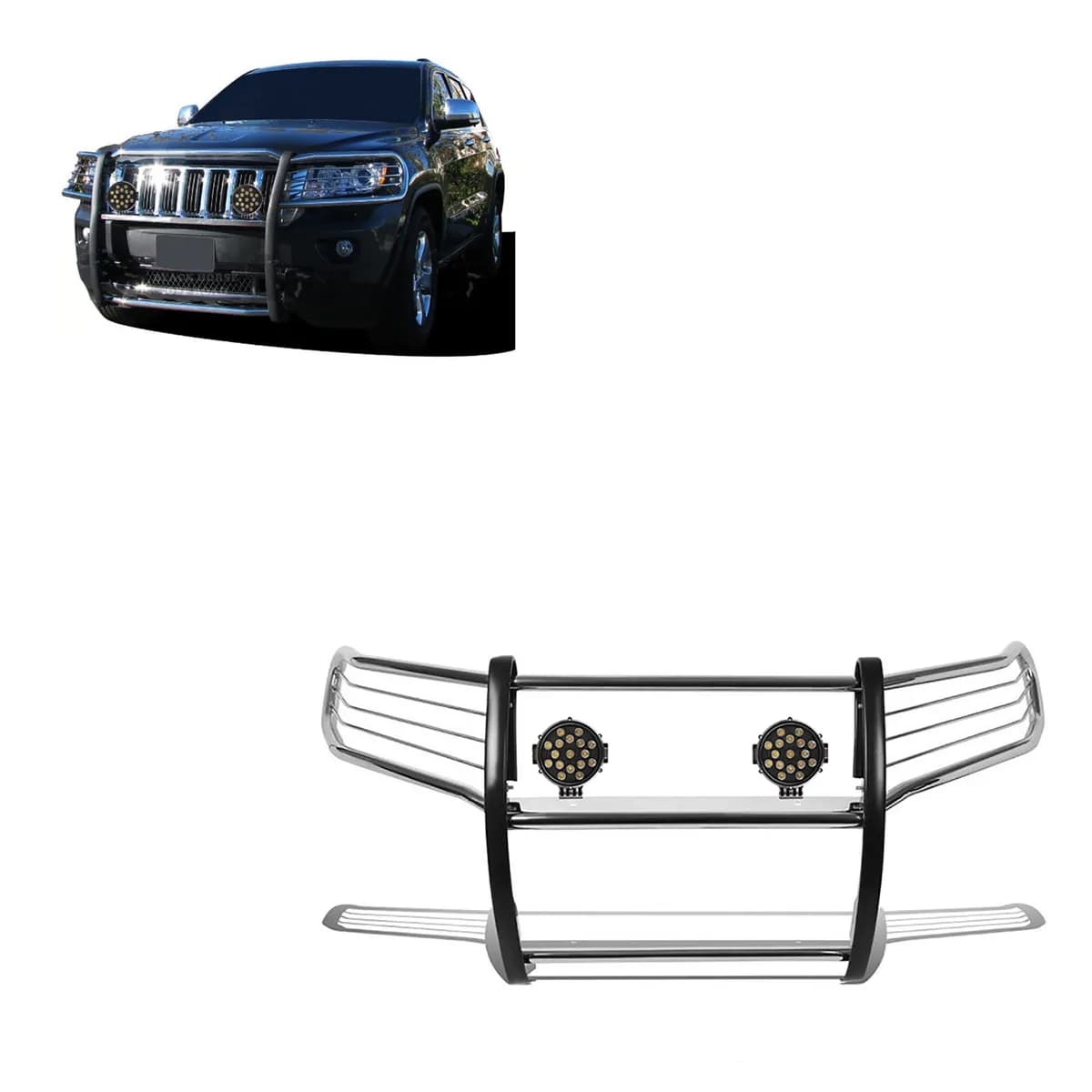1121 Grand Cherokee Grille Guard Kit Modular Stainless Steel