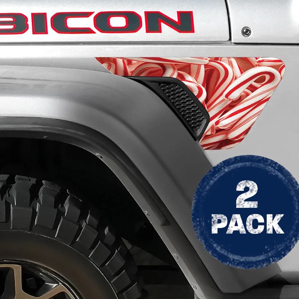 Candy Cane Mix 2pc Vinyl Fender Decal