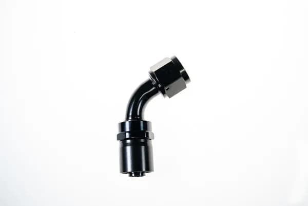 10 an 60 Degree Crimp Style Hose End w/ Black Collar Black