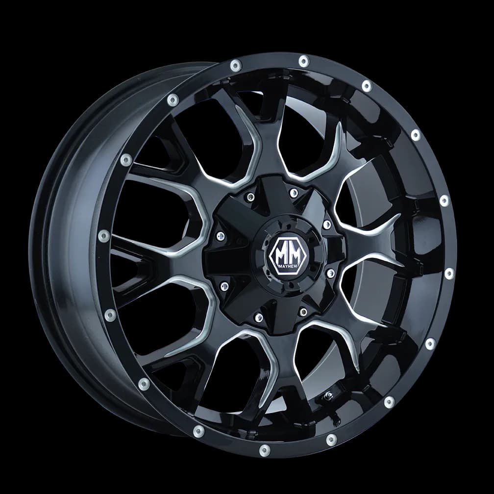 Warrior (8015) Black/Milled Spokes 17x9 6x5.5/6x135 18mm 108mm