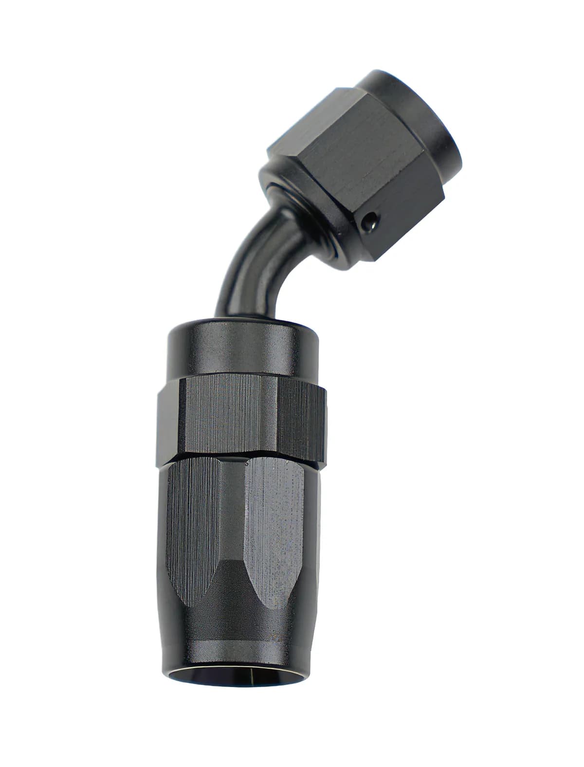 Reusable Hose End Black 45 Deg Elbow -4