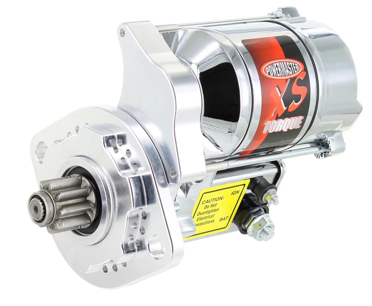 XS Torque Starter; 146 Tooth Flywheel; 200 ft./lbs. Torque; 18:1 Compression Rate; 4.4:1 Gear Reduction; Chrome;