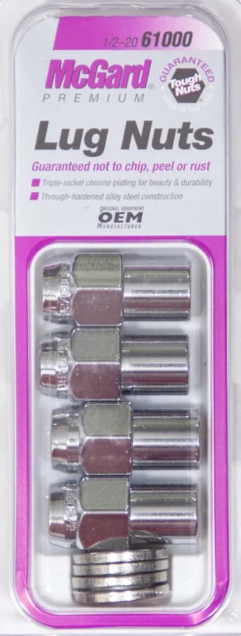 Hex Lug Nut 1/220 Mag Washer Reg .746 in Shk 13/16 Hex 1.65 in Oal Chrome (4