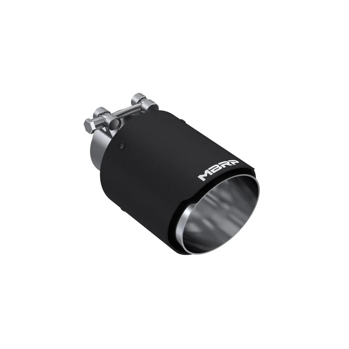 Carbon Fiber Exhaust Tip; 2.5 in. Inlet Diameter; 4 in. Outlet Diameter; Dual Wall Angle Cut; 6.5 in. Length; Carbon Fiber;
