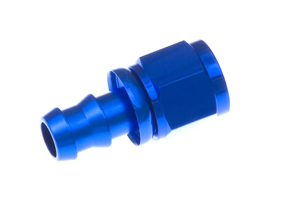 12 Straight An/Jic Hose End Push Lock Blue