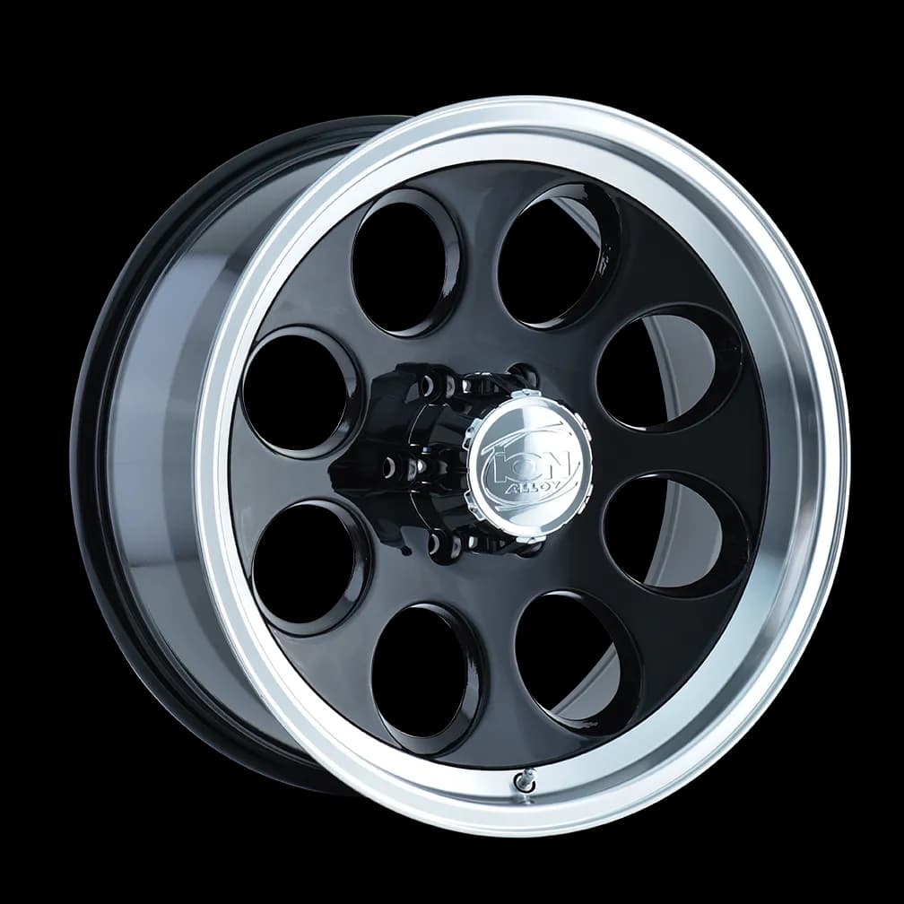 Cast Aluminum Wheels 171 BK 17x9 Machined Lip Black 6 On 135 Bolt Pattern 0 Offset ION Wheels