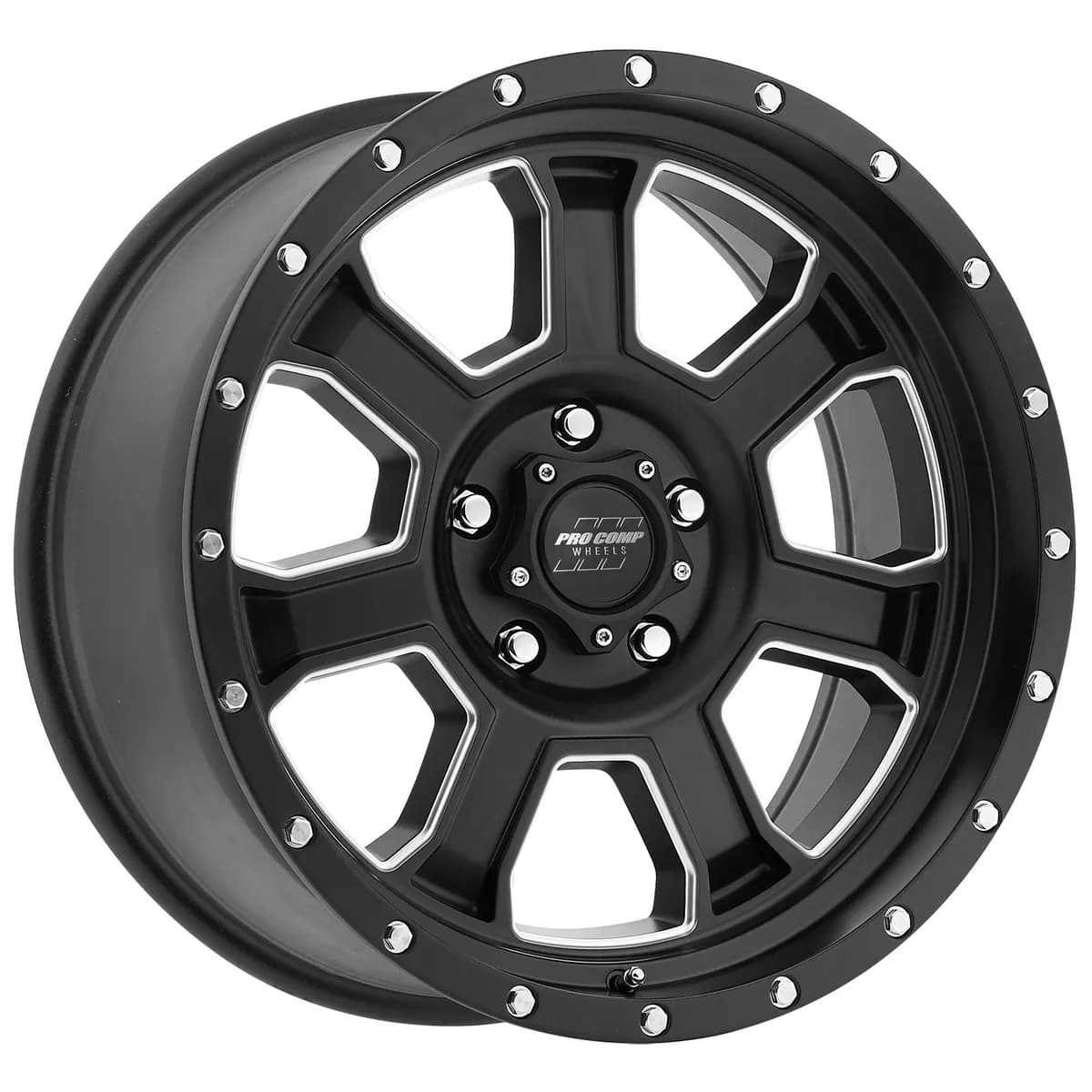 Pro Comp 5143-2973 Sledge Satin Black Milled 20X9 5x5 5BS Offset 0mm Cap P/N 504432700