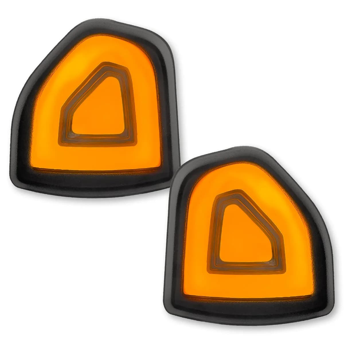 Dodge 10-21 RAM 2500/3500 Corner Side Tow Mirror Turn Signal Light (2-Piece Set) with Amber LED Turn Signals - Smoked Lens