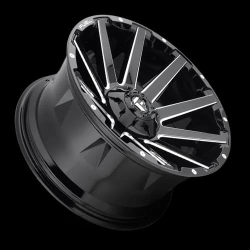 Aluminum Wheels 20X9 Contra D615 5 On 114.3/5 On 127 Gloss Black/Milled 78.1 Bore 1 Offset Multi Spoke Fuel Off Road Wheels