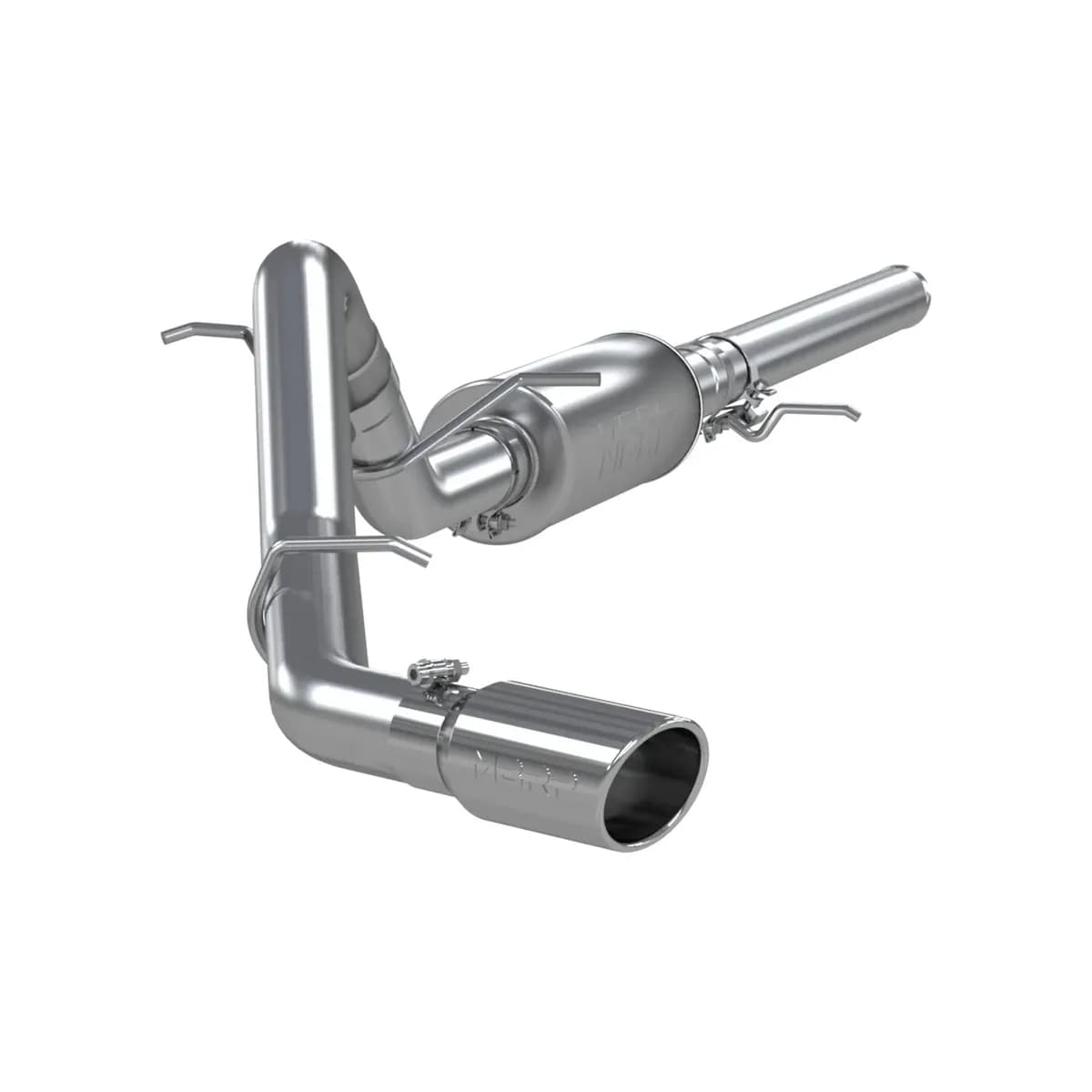 Armor Plus Cat Back Exhaust System; 3 in.; Incl. Ext. Pipe/Mid Pipe/Muffler/Over Axle Pipe/Tailpipe/Hardware/4 in. OD Tip; Single Side Exit; T409 Stainless Steel;