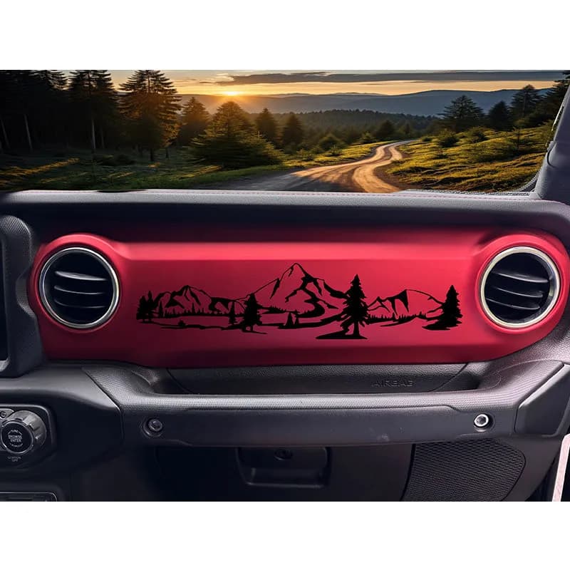 Mountain with Trees Dashboard Decal