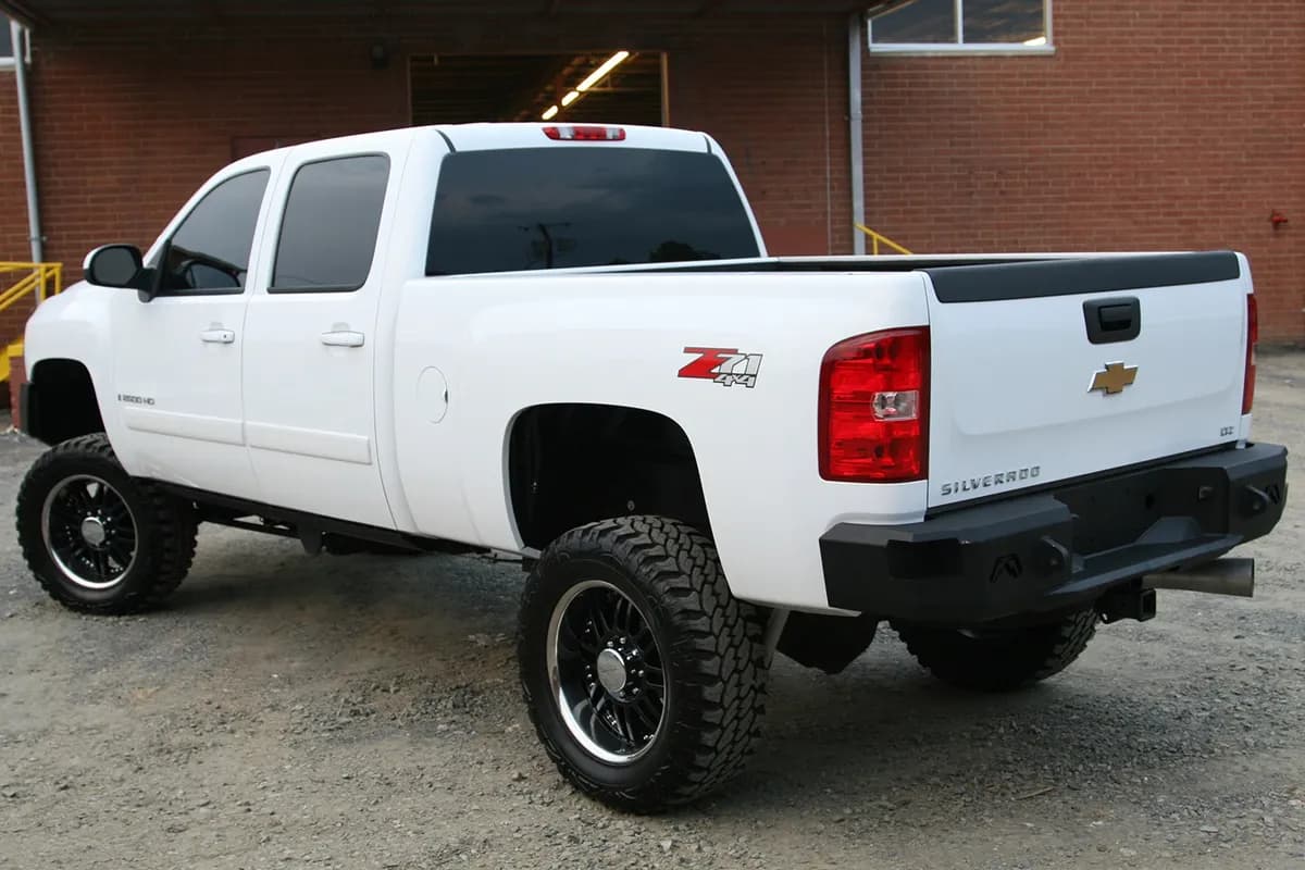 Heavy Duty Rear Bumper; 2 Stage Black Powder Coated; Incl. 0.75 in. D-Ring Mount;