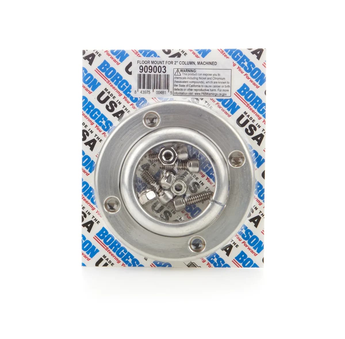 Borgeson - Steering Column Mount - P/N: 909003 - Steering column swivel floor mount. Machine finish aluminum. Fits 2 in. diameter steering columns.