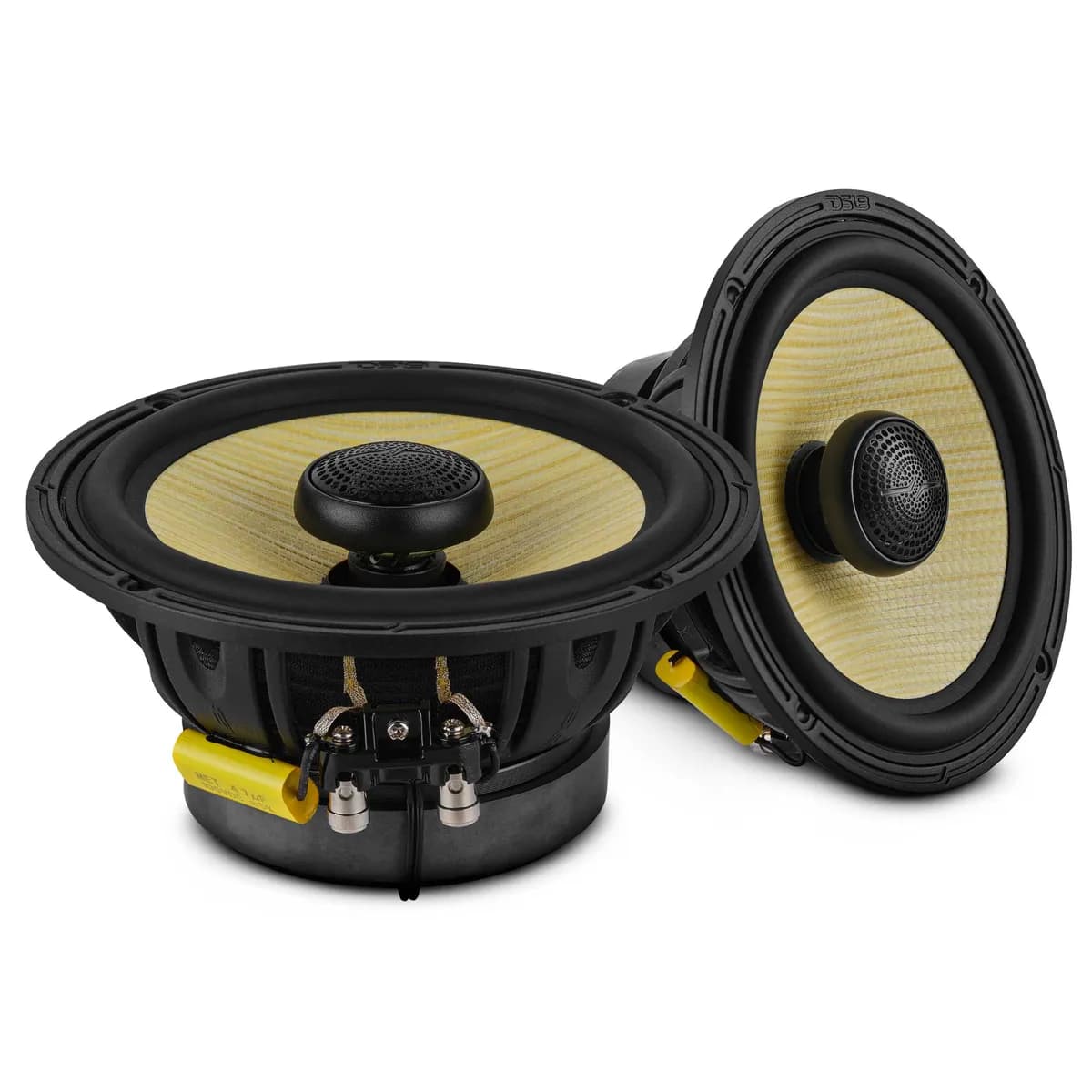 DXQ 6.5" 2-Way Coaxial Speaker with Yellow Straw and Composite Foam Cone | 150W RMS 4-Ohm