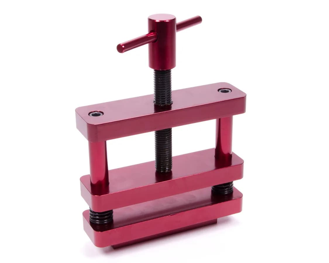 Engine Connecting Rod Vise Standard Vise or Bench Mount T-Handle Type Fits All Sizes Connecting Rods Red Anodized Aluminum Proform