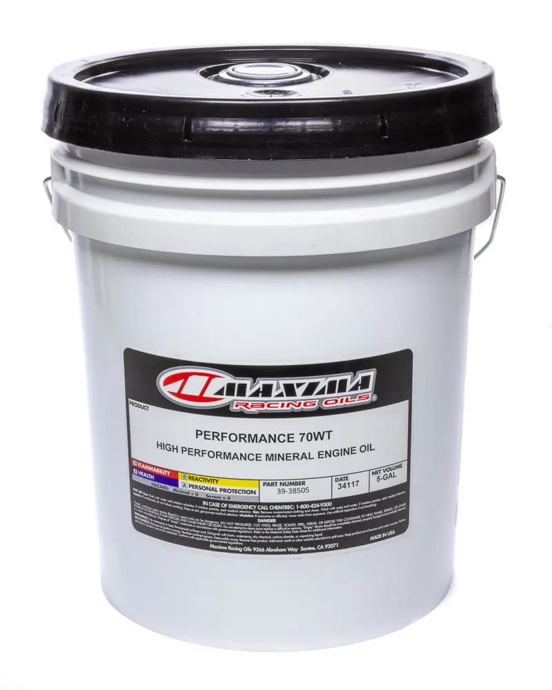 Performance Mineral Engine Oil Straight Weight SAE 70wt 5 Gal Pail
