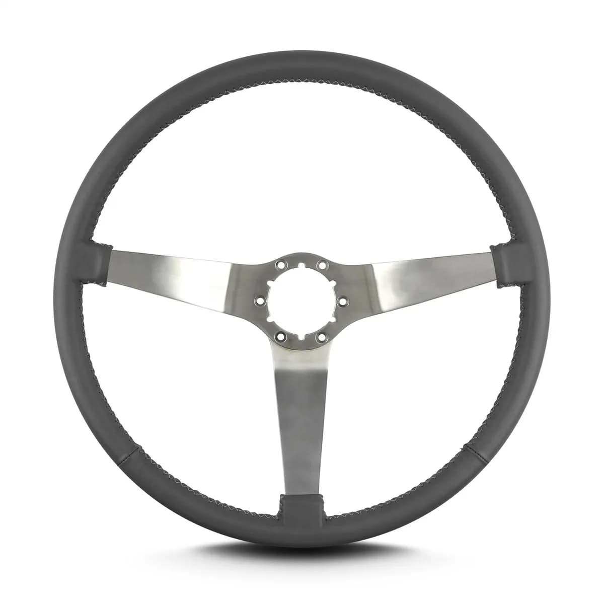Lecarra Vette 3 Steering Wheel; Dark Grey; Brushed Spokes; 15 in. Thin Grip;