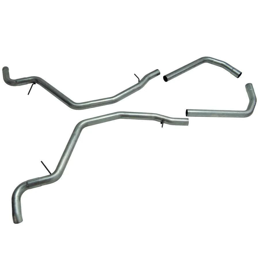 59-64 Chevy Impala V8 Header-Back Pipe Kit Mandrel Bent 2.5in. 16 Gauge Tubing DOS 409S Stainless Steel (Pipes Only) Use Offset Inlet/Offset Outlet Same Side Mufflers or HP II Mufflers.