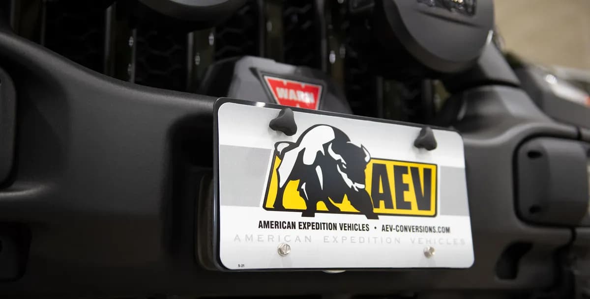 AEV Hawse Fairlead License Plate Bracket for AEV EX/RX Front Bumper