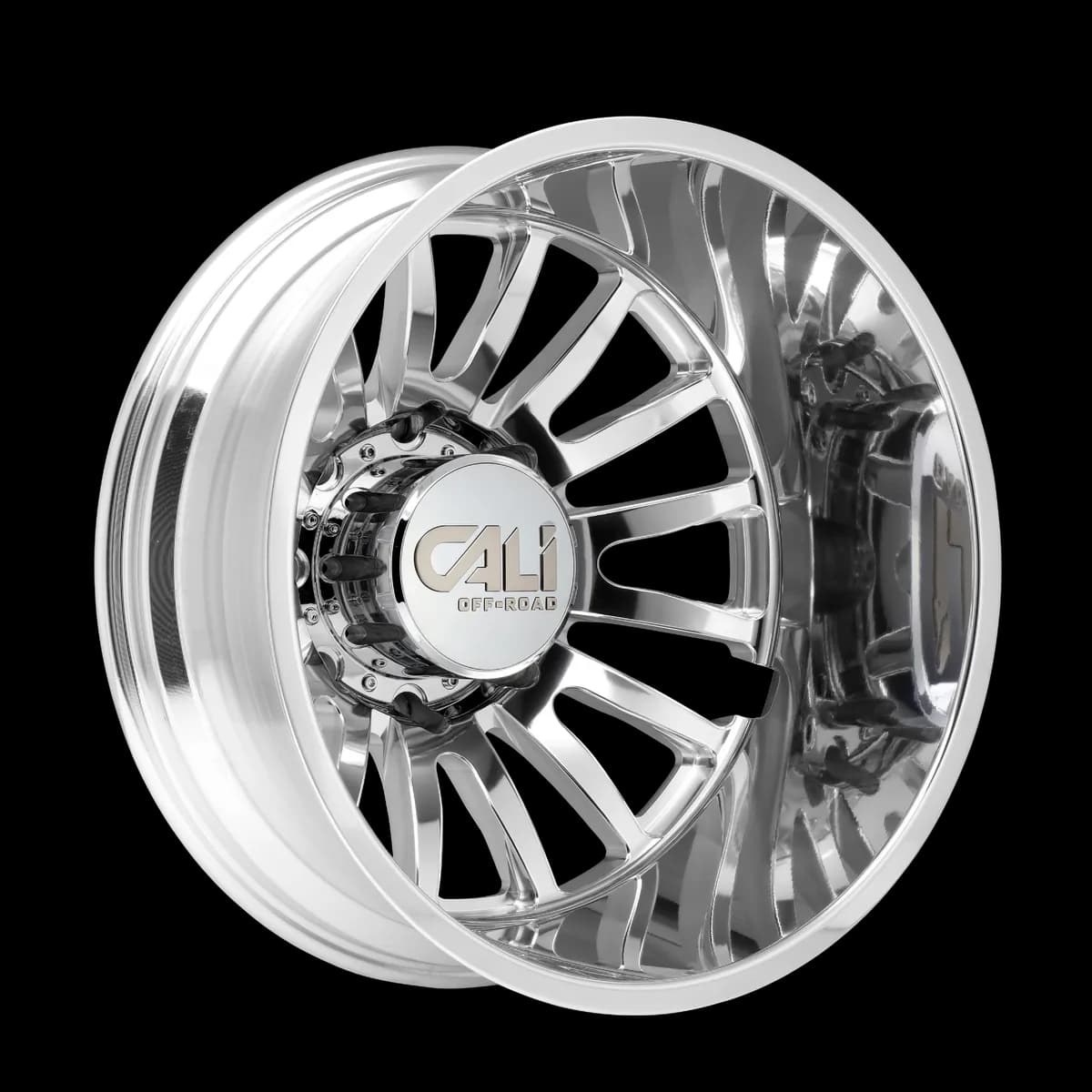 Dually Wheels Summit Dually 9110D PO 22x8.25 Milled Spokes Polished 8 On 200 Bolt Pattern -232 Offset Cali Offroad Wheels