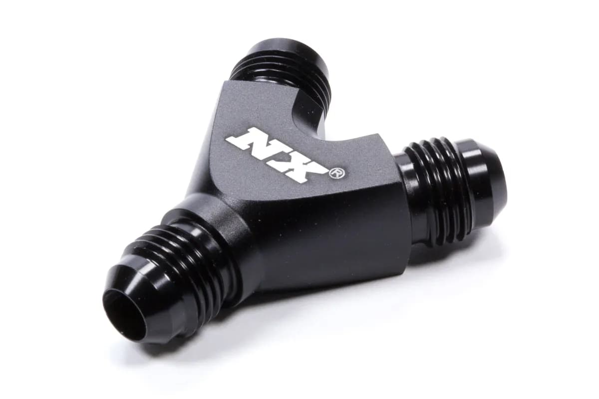 Nitrous Express - 6an x 6an x 6an Billet Pure-Flo y Fitting (Black) - 16386