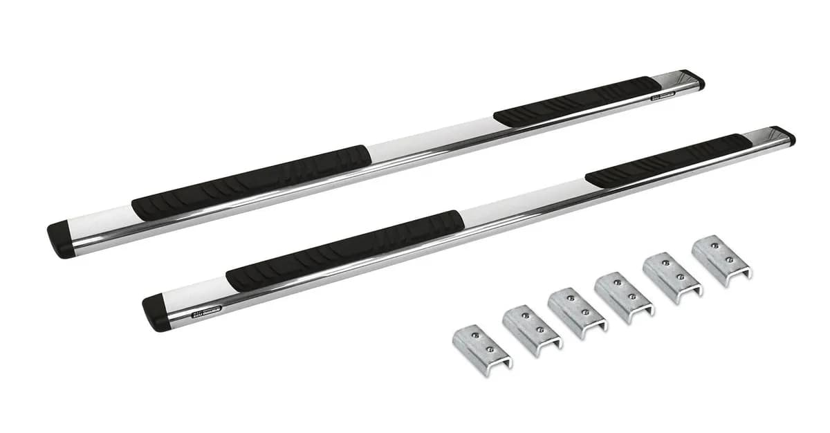 Go Rhino 685409987PS - 5 OE Xtreme Low Profile SideSteps With Mounting Bracket Kit - Polished Stainless Steel