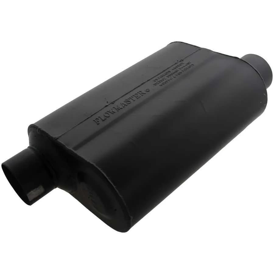 Super 40 Series Muffler 3.00in IN (O) / OUT (O) Opposite Side Offsets: ea 16 Gauge Aluminized Steel