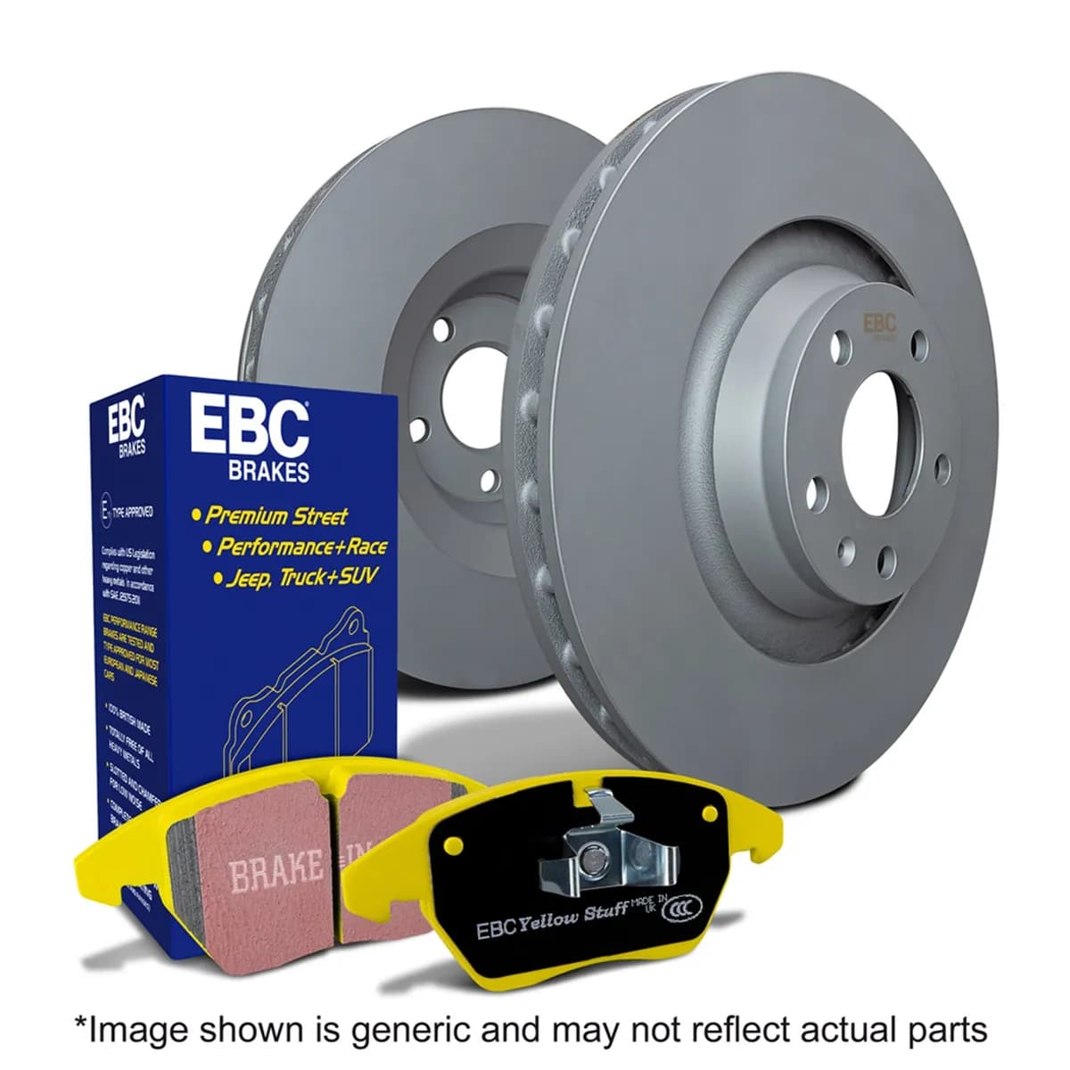 S13 Kits Yellowstuff and RK Rotors; Front; FMSI Pad No. D1080; Vented; 5 Bolt Holes; 327mm Dia.; 53mm Height; 30mm Thick; 72mm Center Hole Dia.;