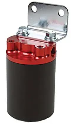 100 Micron Red/Black Canister Fuel Filter with Stainless Mesh Element