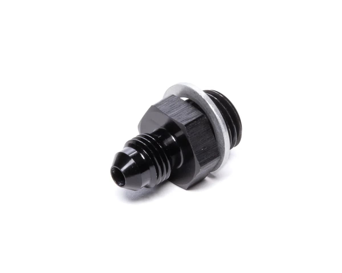 Straight AN to Metric Adapter Fitting; -4AN; M14x1.5 Metric Size; 6061 Aluminum; Black Anodized;