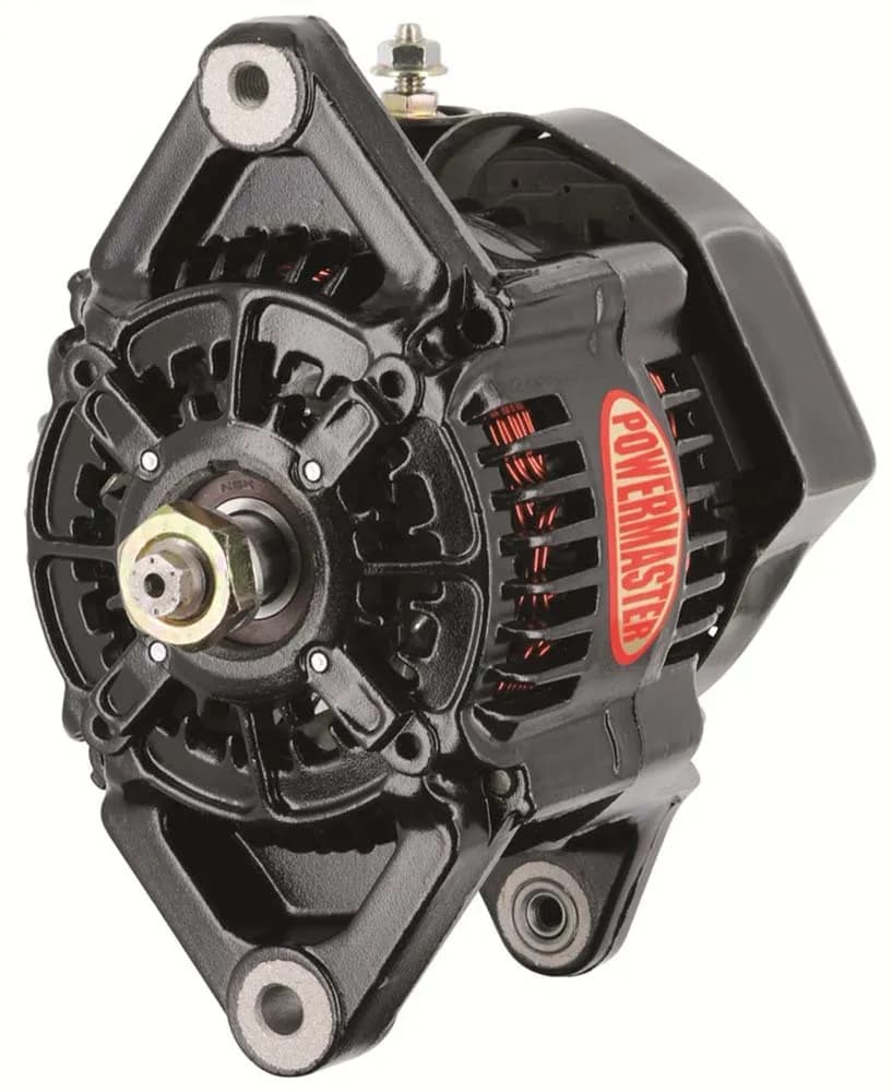Racing Alternator; 102 mm; Denso Style; Bosch Style Mounting; 115 Amp; 20 Idle; 12 Groove V Type; w/o Pulley; Black;