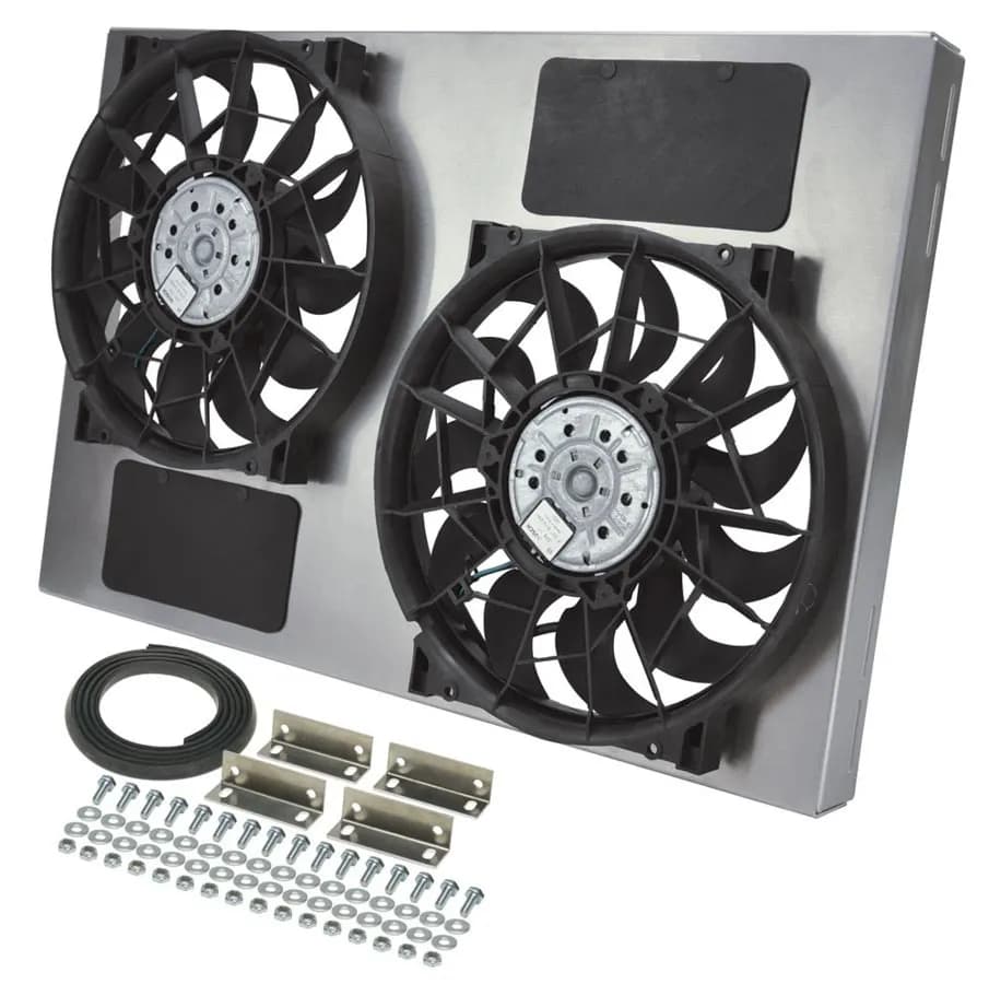 Derale 16842 Powerpack - High Output Dual 12 Electric RAD Fan/Aluminum Shroud Kit