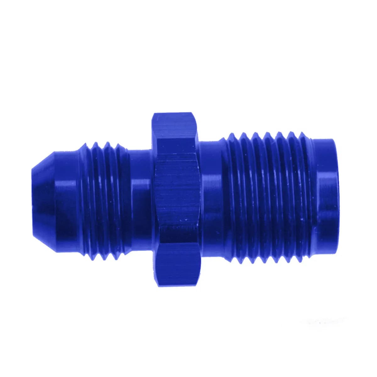 06 an Male to 5/818 Inverted Flare Pump/Fuel Line Adapter Blue