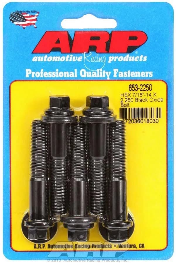 7/1614 x 2.250 Hex Black Oxide Bolts