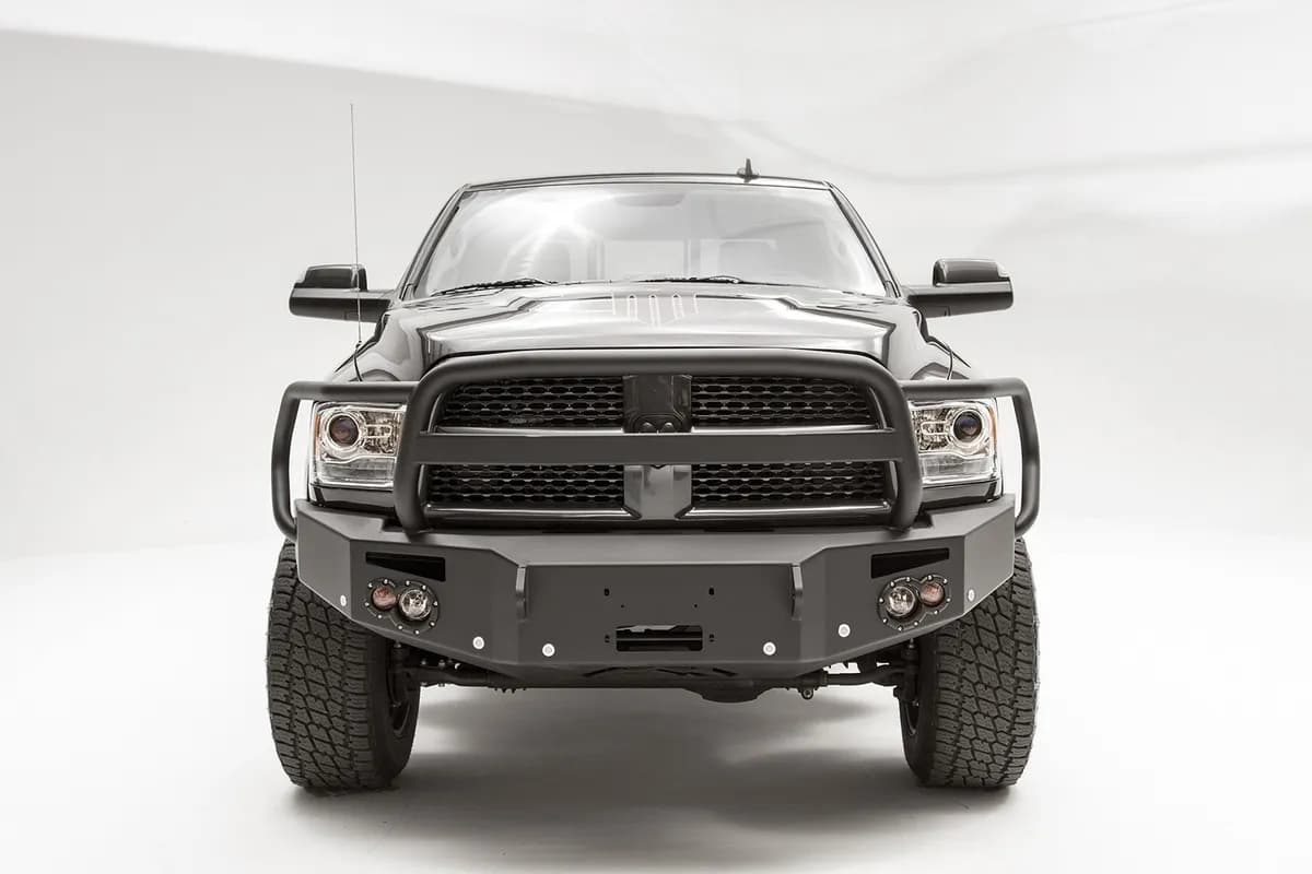 Premium Winch Front Bumper; 2 Stage Black Powder Coated; w/Full Guard; w/Sensors;