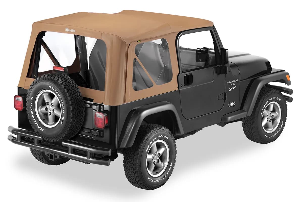 Spice Replace-a-Top, Sailcloth Sailcloth Replace-a-Top Jeep 97-02 Wrangler; Includes upper door skins; Clear side and rear windows