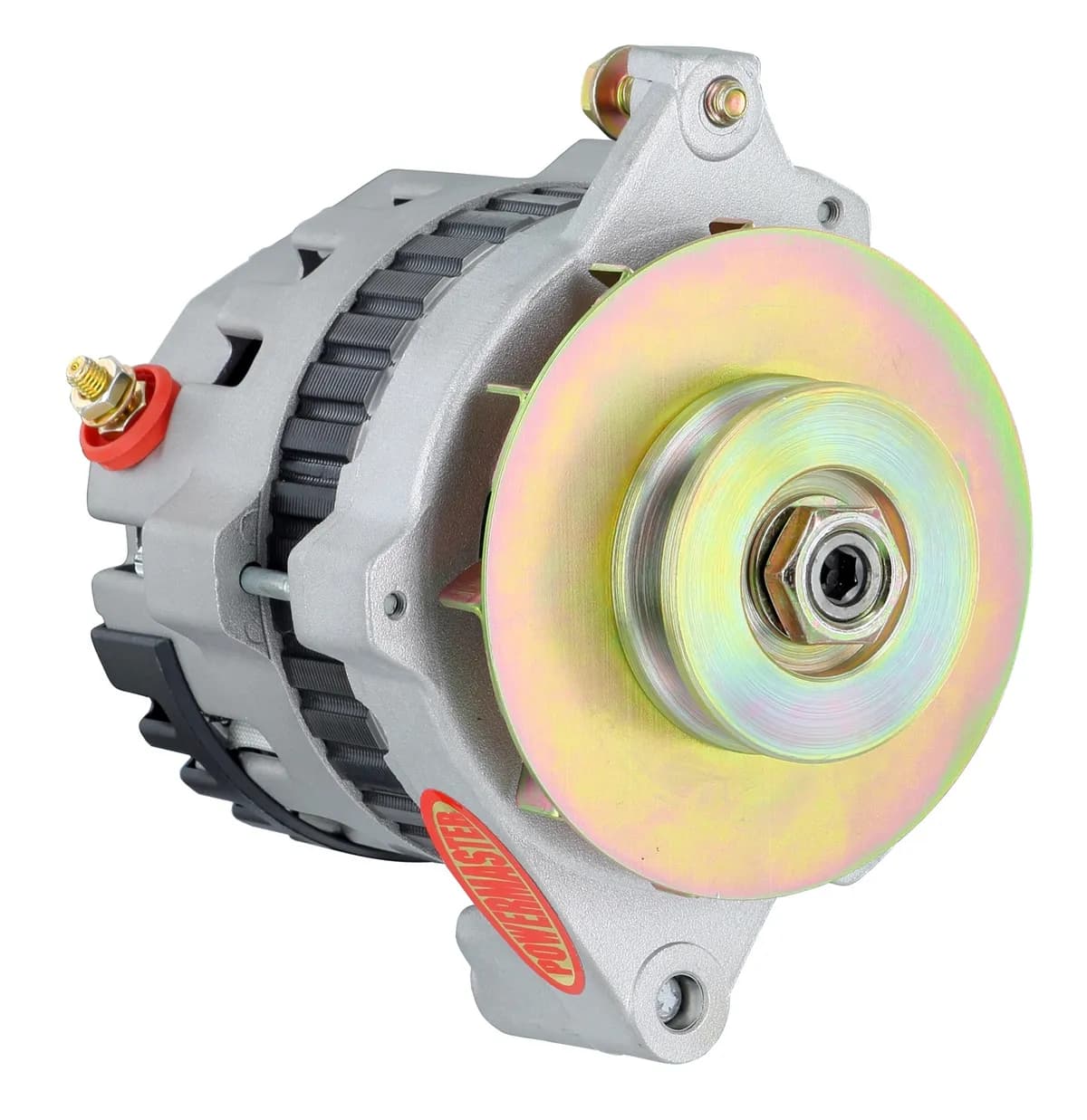GM 5X5 Race Alternator; CS121; Straight Mounting; Side Battery Post; 100 Amp; 60 Idle; XS Volt; 1 Groove V Type; Natural;