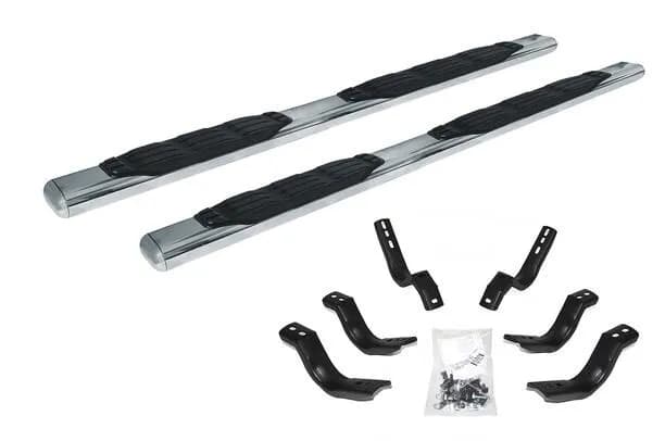 Go Rhino 105439987PS - 5 1000 Series Side Steps with Mounting Brackets Kit - Polished Stainless Steel