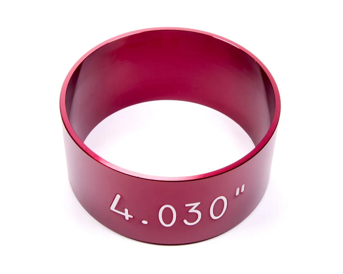 Engine Piston Ring Compressor Tapered Fits 4.030 Inch Piston Bore Aluminum Red Anodized Proform