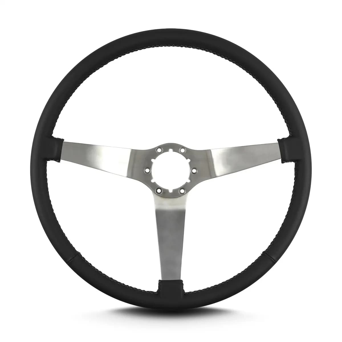 Lecarra Vette 3 Steering Wheel; Black; Brushed Spokes; 15 in. Thin Grip;
