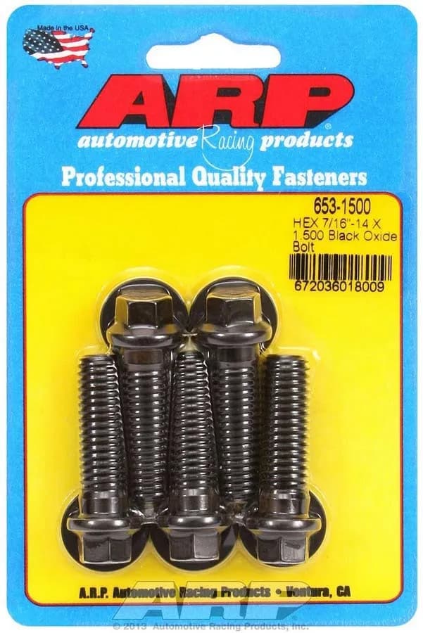 716-14 X 1.500 hex black oxide bolts