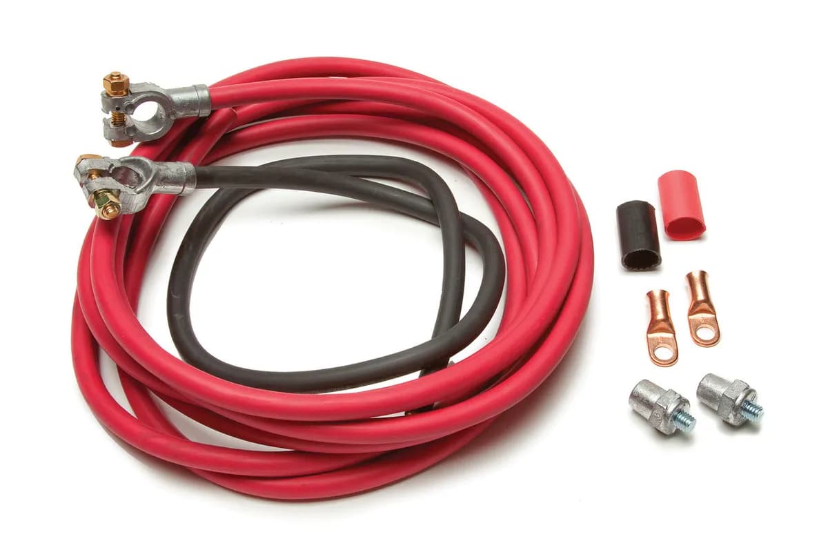 Battery Cable Kit; Incl. 15 ft Red 1 Gauge Positive Battery Cable/3 ft Black 1 Gauge Battery Cable;