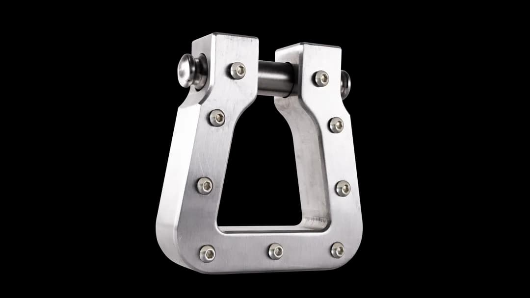 Mega D-Ring; Single; 7/8 in. Stainless Pin; Raw; Billet Aluminum;