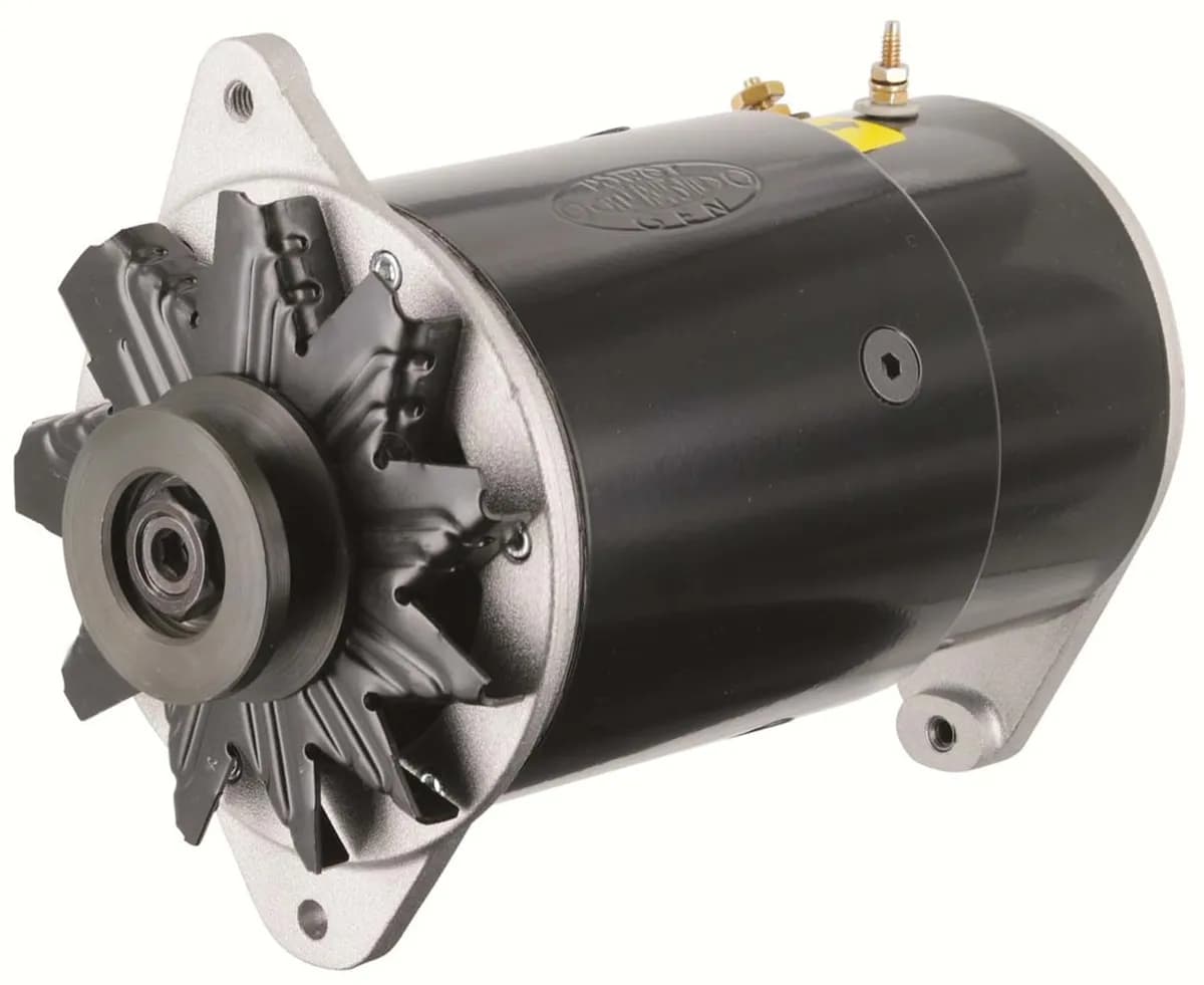 PowerGEN Alternator; Long Case; 90 Amp.; 65 Idle; 12 Volt w/Lamp Terminal; Black;