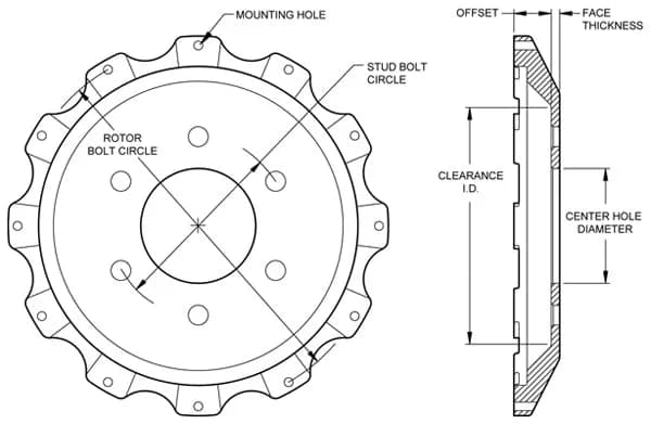 Wilwood HAT12x9.19 BC6x5.50 MT.813 OFFSET