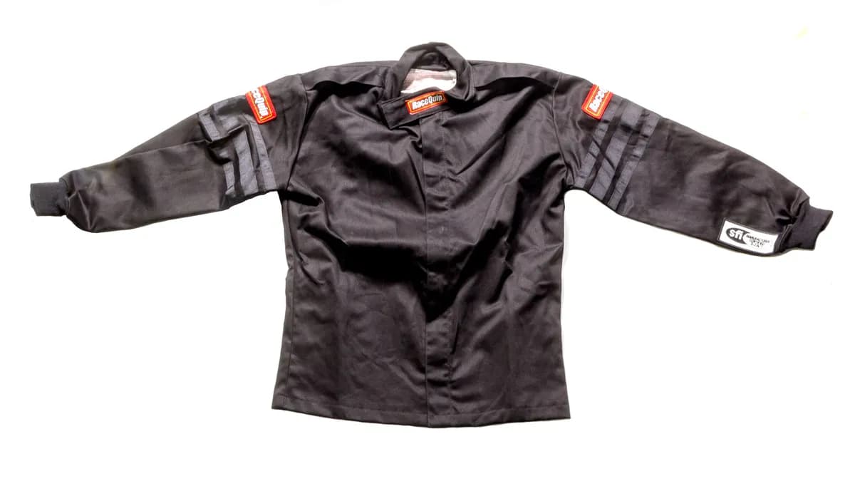 Single Layer Racing Driver Fire Suit Jacket Sfi 3.2a 1 Black Trim Youth jr Small