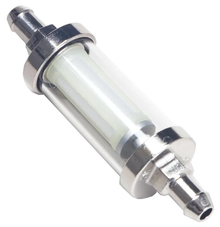 Fuel Filter Clear/Chrm 3/8