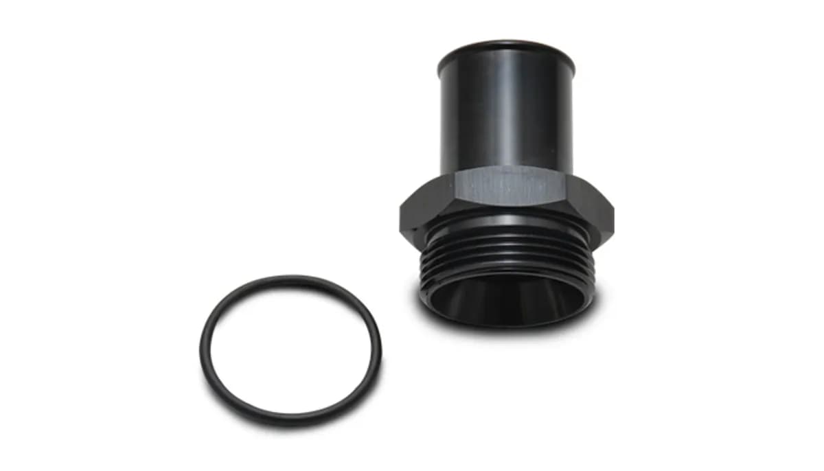 ORB to Hose Barb Adapter Fitting; -10AN Male ORB; 0.375 in. Barb Size; 6061 Aluminum; Black Anodized; Single Barb;