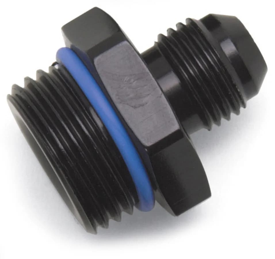 Adapter Fitting 8 an Male Flare to 6 SAE Male Port Black Anodize