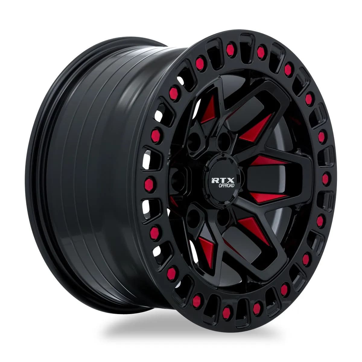 Zion 18x9 5x127 Et15 Cb71.5 Gloss Black Milled Red